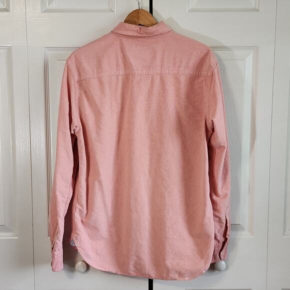 Aeropostale Mens Coral Button Down Shirt Size Med Long Sleeve Pocket Casual - Picture 2 of 9